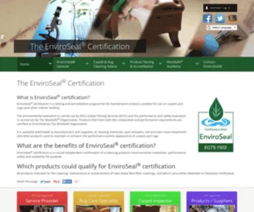 Enviroseal.eu(The EnviroSeal Certification) Screenshot