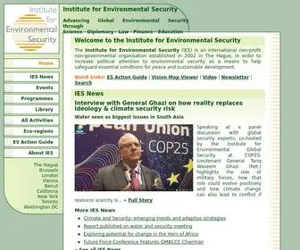 Envirosecurity.org(The Institute for Environmental Security) Screenshot