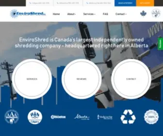 Enviroshred.net(Edmonton and Calgary Shredding Company) Screenshot