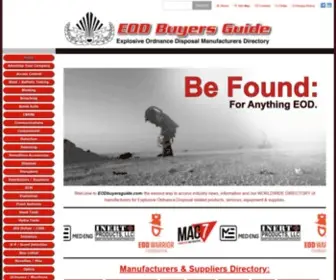 Eodbuyersguide.com(EOD Buyers Guide Trade Directory of Manufacturers for all Explosive Ordnance Disposal related products) Screenshot