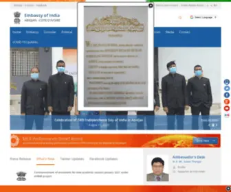 Eoiabidjan.gov.in(Embassy of India) Screenshot