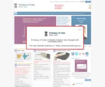 Eoimadrid.gov.in(Embassy of India) Screenshot