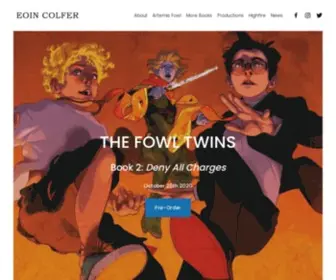 Eoincolfer.com(Official Eoin Colfer Website) Screenshot