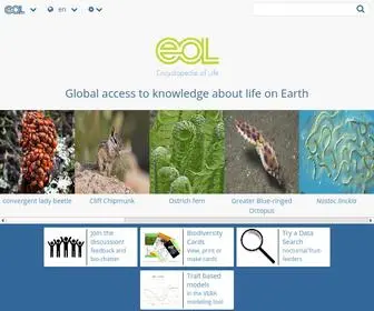 Eol.org(Encyclopedia of Life) Screenshot
