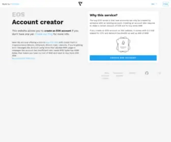 Eos-Account-Creator.com(EOS Account Generation Service) Screenshot