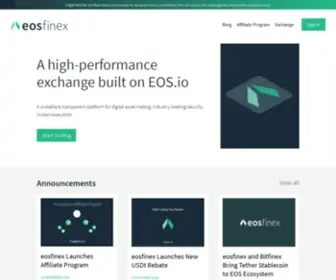 Eosfinex.com(Cryptocurrency Exchange) Screenshot