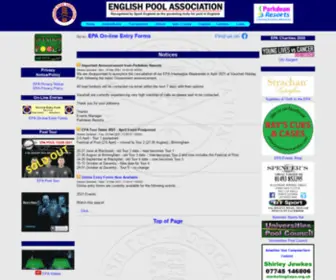 Epa.org.uk(English Pool Association) Screenshot