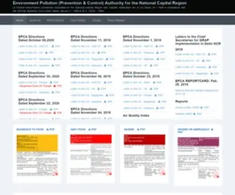 Epca.org.in(Environment Pollution (Prevention & Control) Authority for the National Capital Region) Screenshot