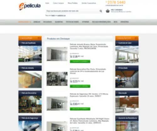 Epelicula.com.br(Comércio Eletrônico de Películas para Vidros de Arquitetura. 1)) Screenshot