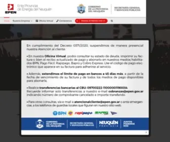 Epen.gov.ar(Ente Provincial de Energía del Neuquén) Screenshot