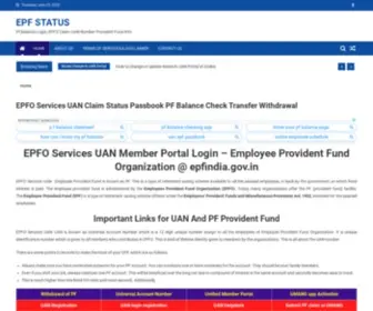 Epfstatus.in(EPFO Services UAN Claim Status Passbook PF Balance Check Transfer Withdrawal) Screenshot
