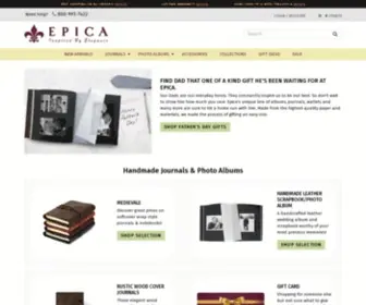 Epica.com(Handmade Italian Leather Journals & Leather Photo Albums) Screenshot
