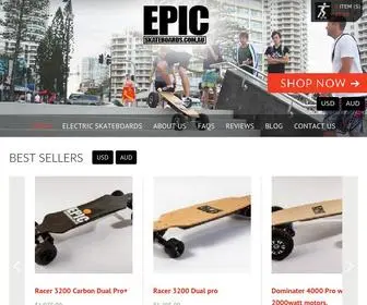 Epicelectricskateboards.com(THE Electric Skateboard Company) Screenshot