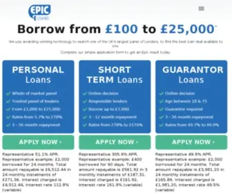 Epicloans.co.uk(Epic Loans) Screenshot