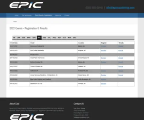 Epicracetiming.com(Epic Race Timing) Screenshot