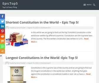 Epictop5.com(Top 5 of Every Thing) Screenshot