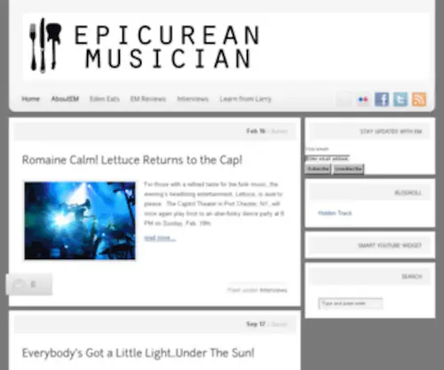 Epicureanmusician.com(Epicurean Musician) Screenshot