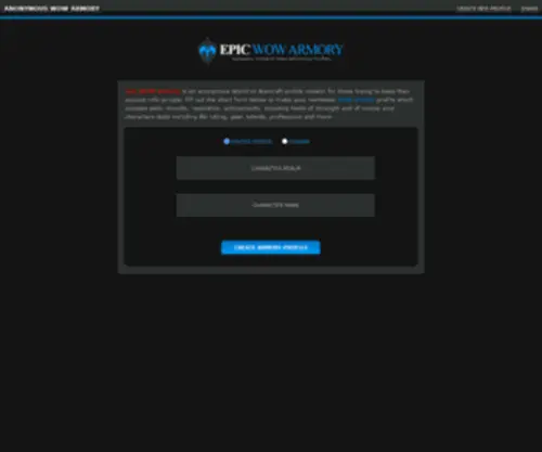 Epicwowarmory.com(Epic WoW Armory) Screenshot