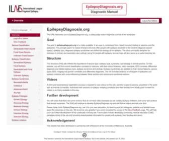Epilepsydiagnosis.org(The International League Against Epilepsy (ILAE)) Screenshot
