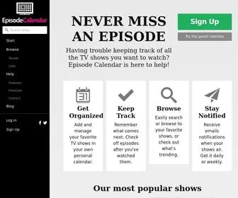Episodecalendar.com(Keep track of your favorite TV shows) Screenshot