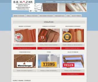 Epitoanyagkereskedes.hu(Bramac, Tondach, Mediterrán tetőcserép, Porotherm, YTONG tégla, Velux tetőablak, tetőtéri ablak) Screenshot