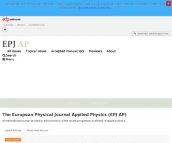 Epjap.org(The European Physical Journal Applied Physics (EPJ AP)) Screenshot