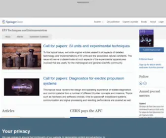 EpjTechniquesandinstrumentation.com(EPJ Techniques and Instrumentation) Screenshot