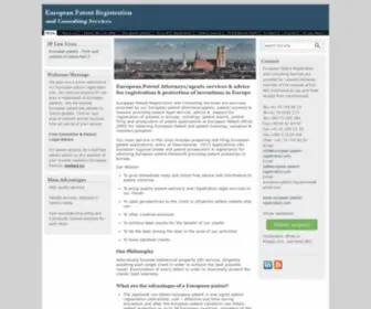 Epo-Patent-Registration.de(European Patent Attorneys) Screenshot