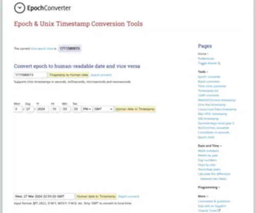 Epochconverter.com(Epoch Converter) Screenshot