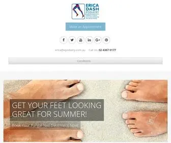 Epodiatry.com.au(Erica Dash Podiatrist Central Coast) Screenshot