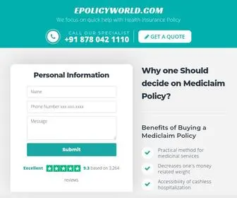 Epolicyworld.com(Best Mediclaim Policies in India) Screenshot