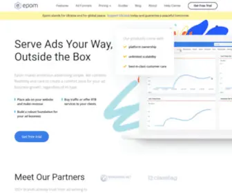 Epom.com(Leading Ad Serving Software for Publishers and Ad Networks) Screenshot