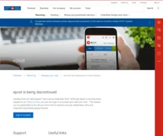 Epost.ca(Mailing and shipping for personal and business) Screenshot
