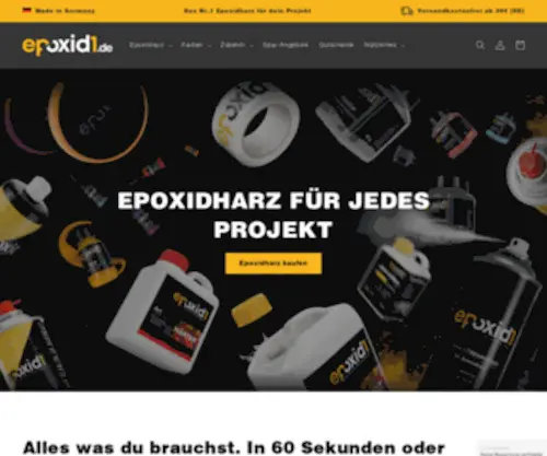 Epoxid1.de(Epoxidharz kaufen für alle Anwendungen und Materialien) Screenshot