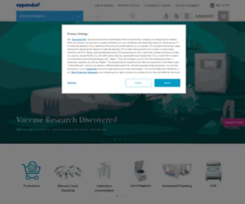 Eppendorf.be(Eppendorf SE) Screenshot