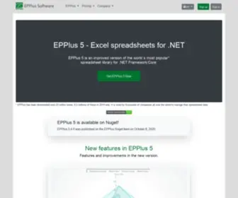 Epplussoftware.com(Excel spreadsheet library for .NET Framework/Core) Screenshot