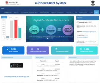 Eprocure-OFB.gov.in(Eprocure OFB) Screenshot