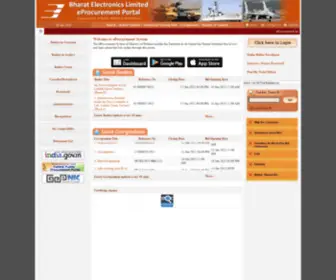 Eprocurebel.co.in(EProcurement System for PSUs under MoD eProcurement System) Screenshot