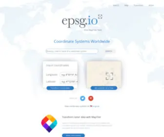 EPSG.io(Coordinate systems worldwide (EPSG/ESRI)) Screenshot