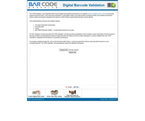 Epsvalidator.com(Verify Digital Barcodes Using EPSValidator) Screenshot