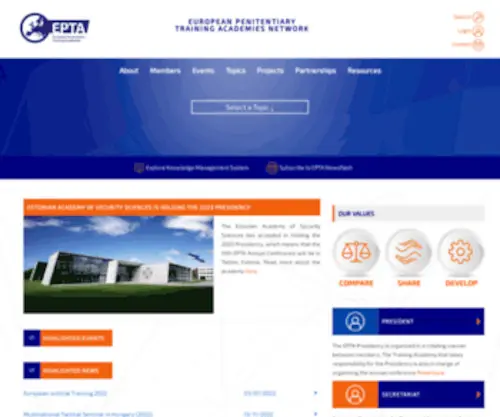 Epta.info(European Penitentiary Training Academies Network) Screenshot