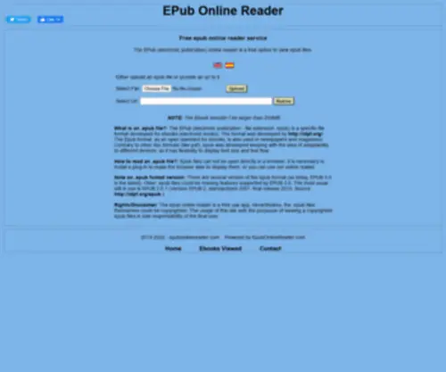Epubonlinereader.com(The EPub Online Reader) Screenshot
