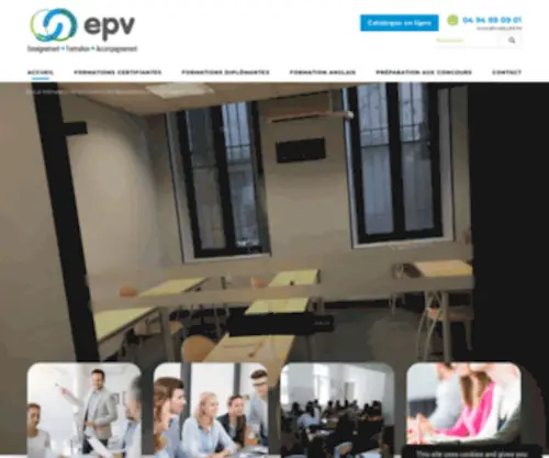 Epvgroupe.fr(Centre de formation aux langues étrangères et en informatique à Toulon) Screenshot