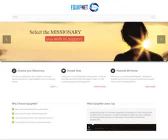 Equipnet.org(Donor processing for missionaries) Screenshot