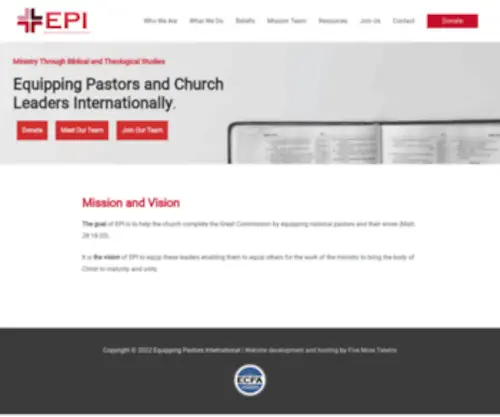 Equippingpastors.com(Equipping Pastors International) Screenshot