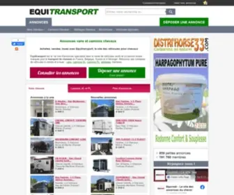 Equitransport.com(Vans et camions pour le transport de chevaux neuf et d'occasion toutes marques) Screenshot