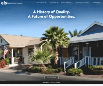Equitylifestyleproperties.com(Equity LifeStyle Properties) Screenshot