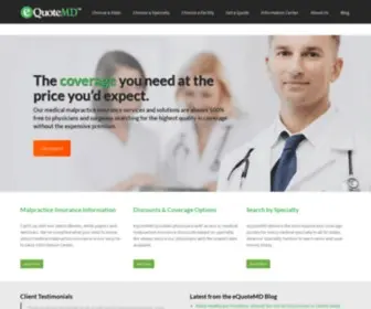 Equotemd.com(Medical Malpractice Insurance for Smart MDs) Screenshot