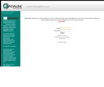 Eradalink.com(MyRadalink Customer Portal) Screenshot