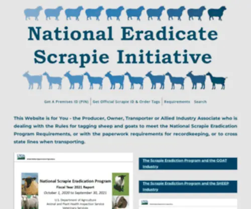 Eradicatescrapie.org(Simple, Accurate Scrapie Eradication Program Info) Screenshot